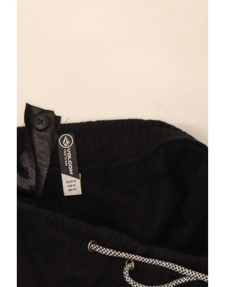 Volcom Mens Treino Calças Joggers Médio Algodão Preto
