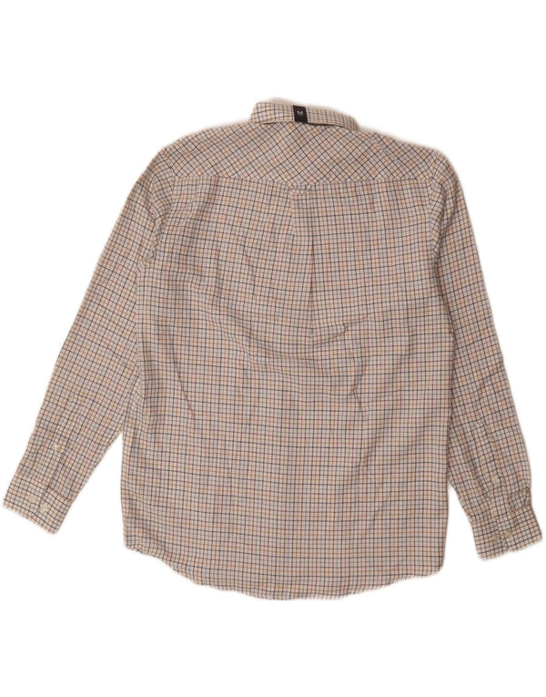 Camisa masculina de flanela James Pringle, poliéster xadrez médio esbranquiçado