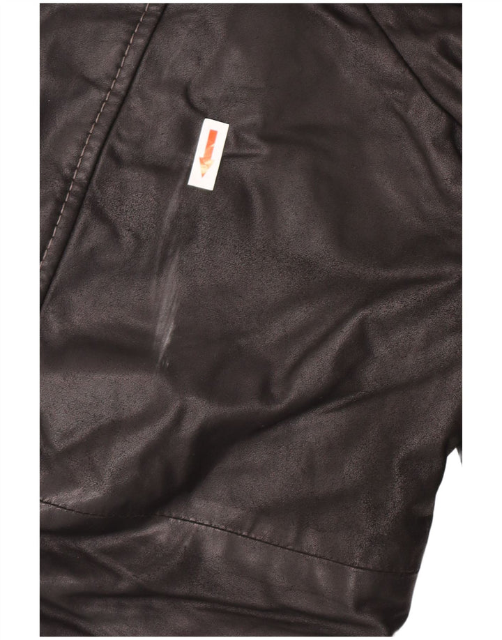 Casaco de couro masculino vintage IT 58 4XL couro preto