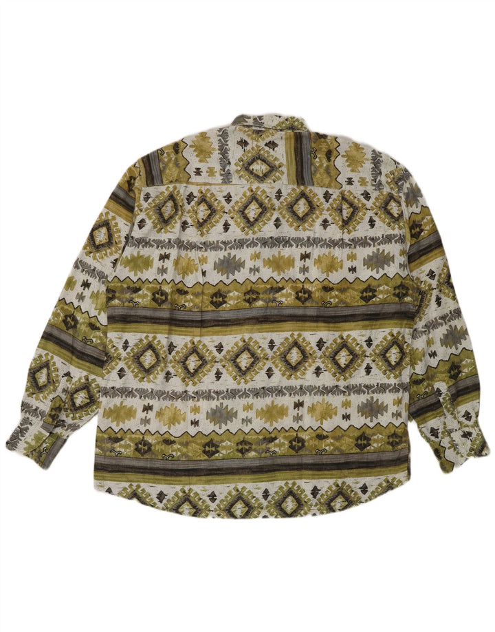 Camisa masculina Fitzroy XL verde geométrica