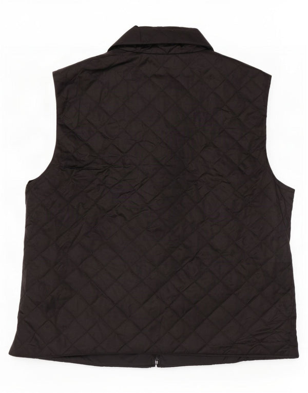 Colete acolchoado feminino Benetton UK 16 grande poliamida preta