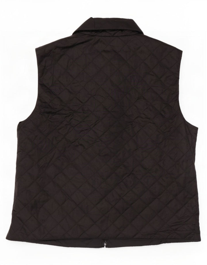 Colete acolchoado feminino Benetton UK 16 grande poliamida preta