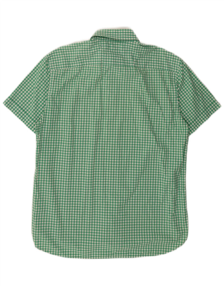 Camisa masculina de manga curta xadrez Tommy Hilfiger XL verde algodão guingão