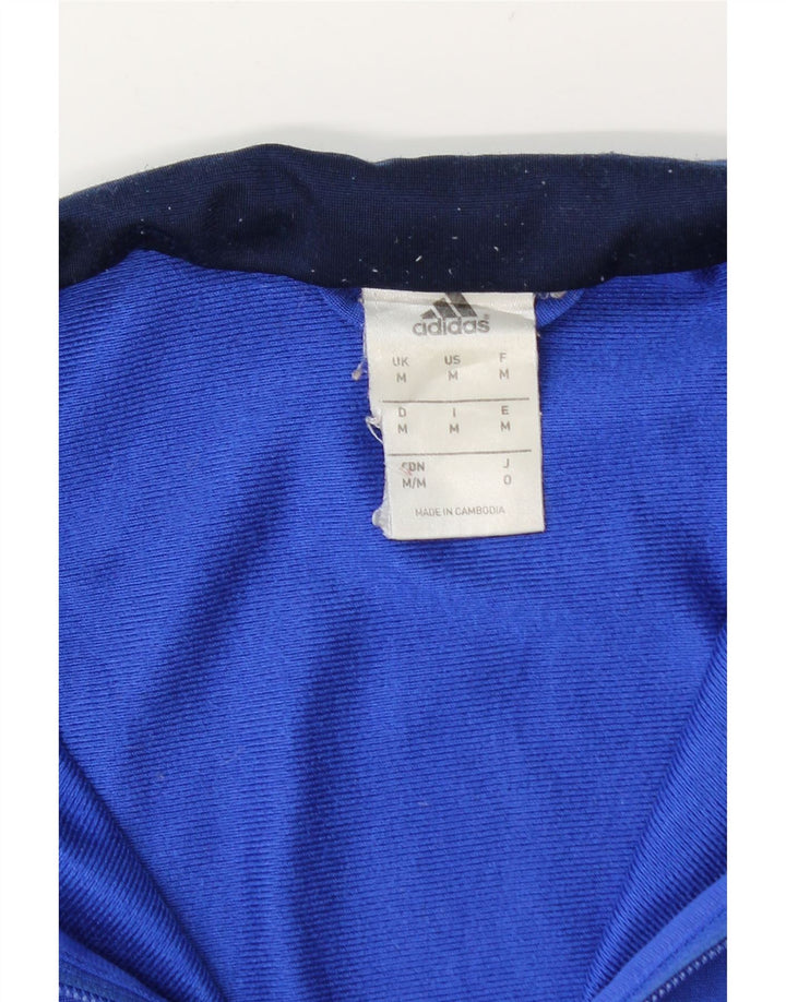 Adidas Mens Tracksuit Top Jacket Médio Azul Colorblock Poliéster