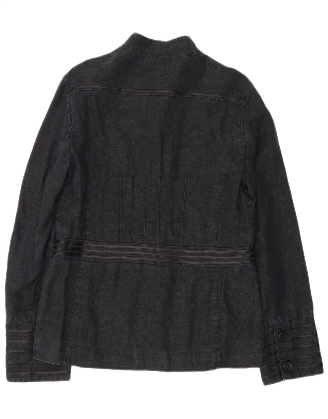 Laura Ashley Jaqueta blazer feminina militar de 6 botões Reino Unido 12 médio azul marinho