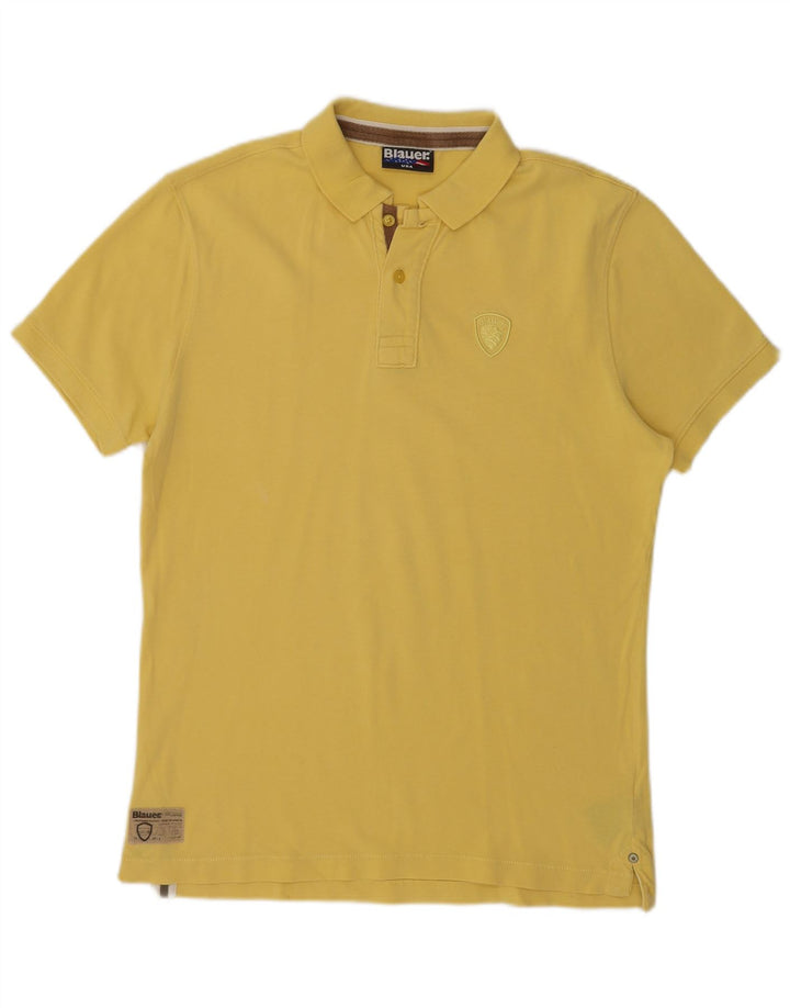 Camisa polo masculina BLAUER grande algodão amarelo