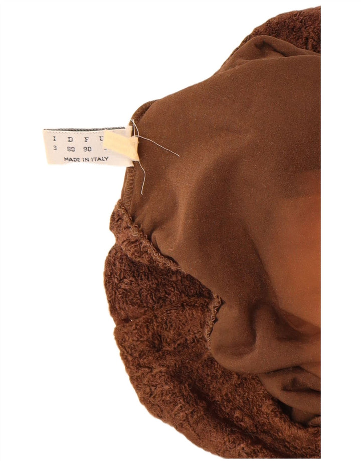 Body feminino vintage de manga comprida UK 12 poliamida marrom médio