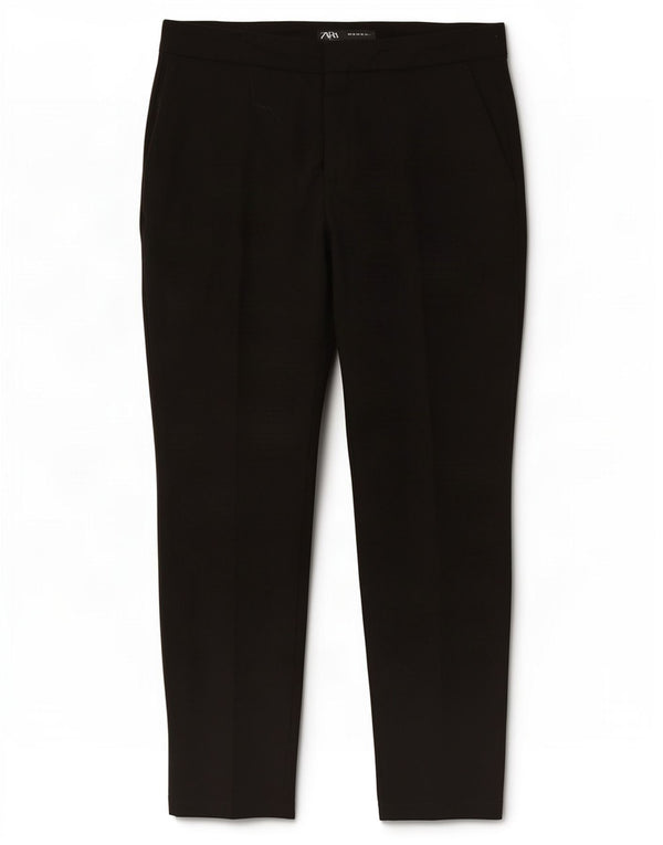 Zara Calça Feminina Slim Cropped EU 38 Pequeno W30 L26 Preta