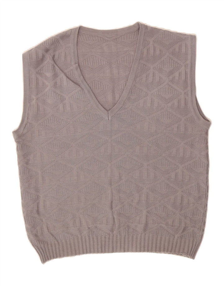 VINTAGE Mens Vest Tank Top Large Grey Vintage Vintage and Second-Hand Vintage from Messina Hembry 