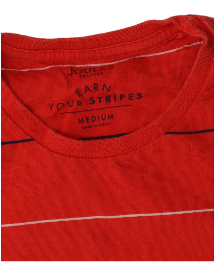 Camiseta masculina Joules Top médio de algodão listrado vermelho