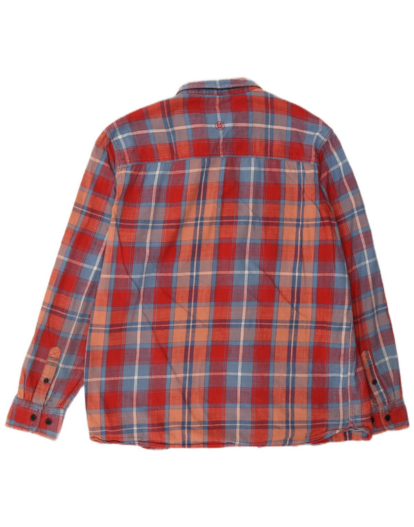 Camisa masculina de flanela Fat Face XL algodão xadrez vermelho
