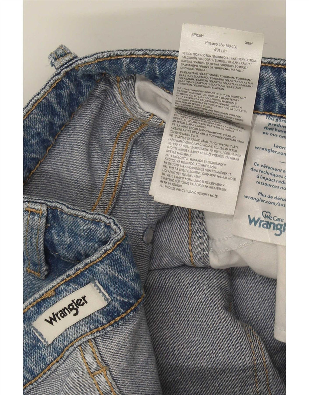 Wrangler Masculino Mom Straight Jeans W36 L32 Azul Algodão
