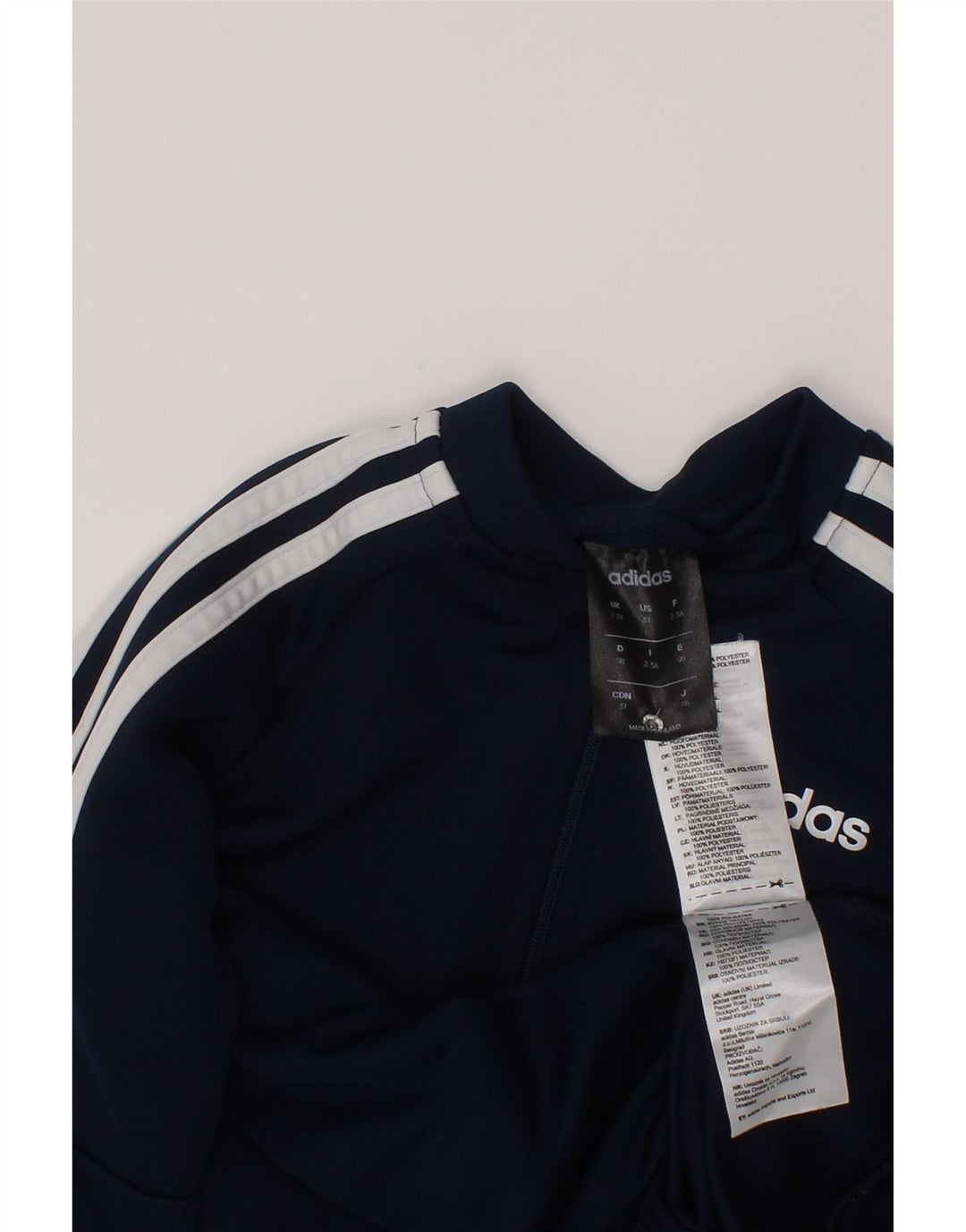 Casaco de treino Adidas Boys 7-8 anos azul marinho poliéster