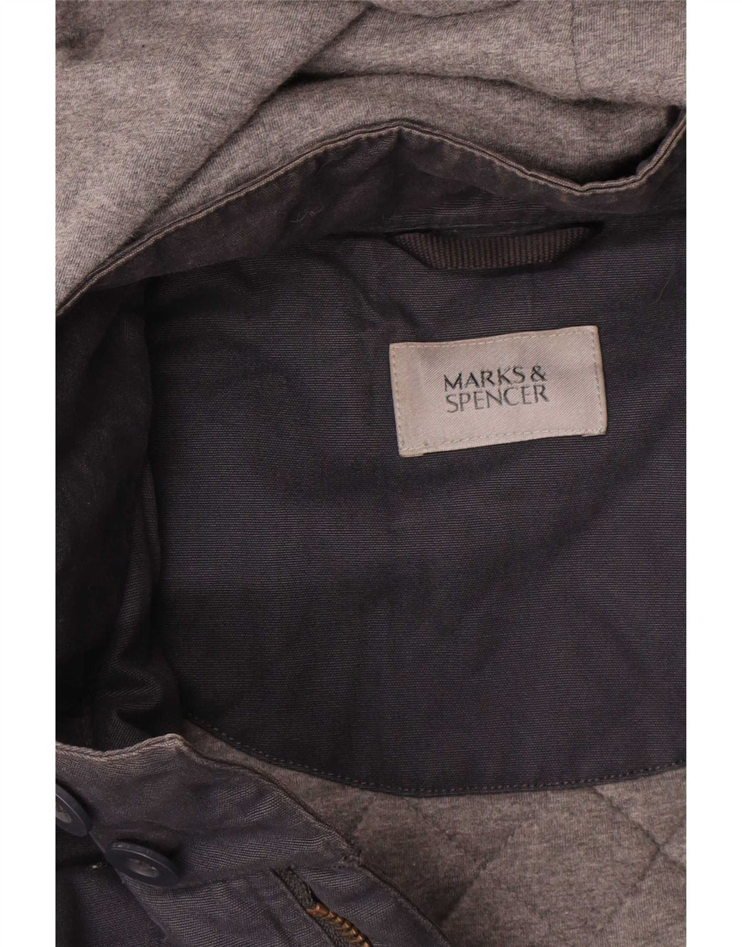 Jaqueta Parka masculina com capuz Marks & Spencer Reino Unido 42 XL azul marinho