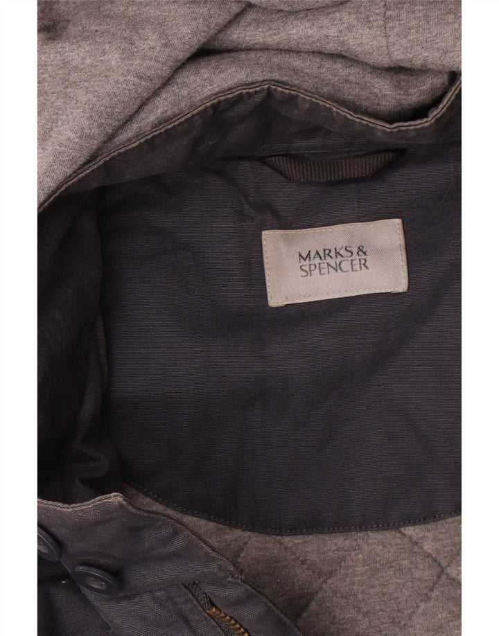 Jaqueta Parka masculina com capuz Marks & Spencer Reino Unido 42 XL azul marinho