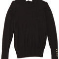 Zara Suéter feminino com gola redonda, Reino Unido 12 Médio Preto