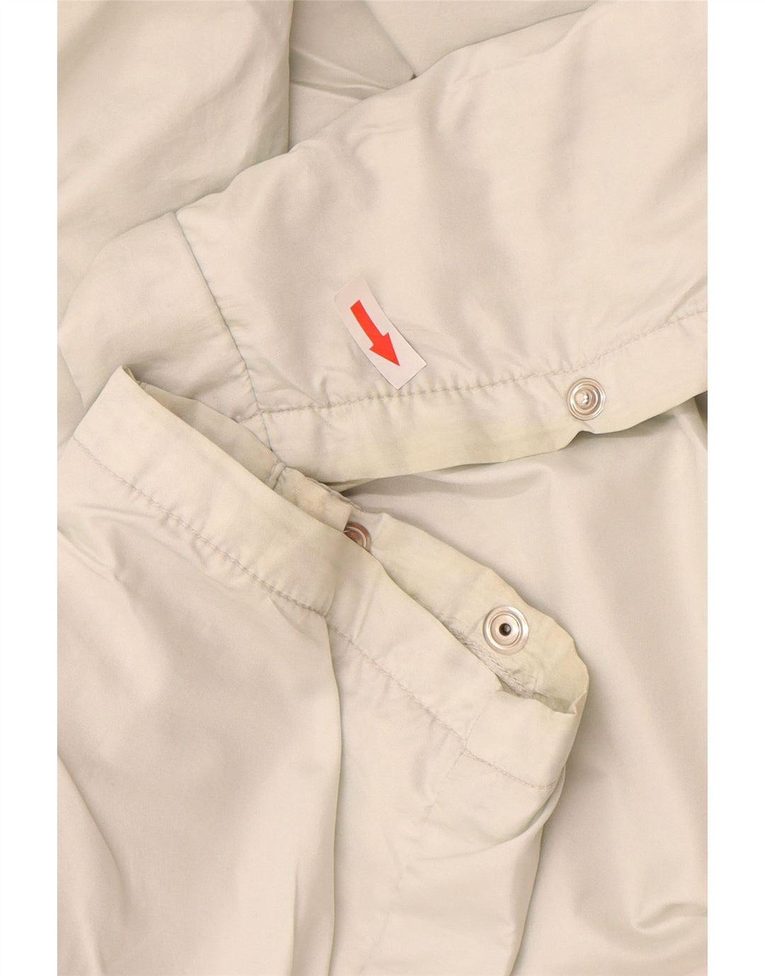 Calças corta-vento femininas vintage UK 12 poliéster branco médio