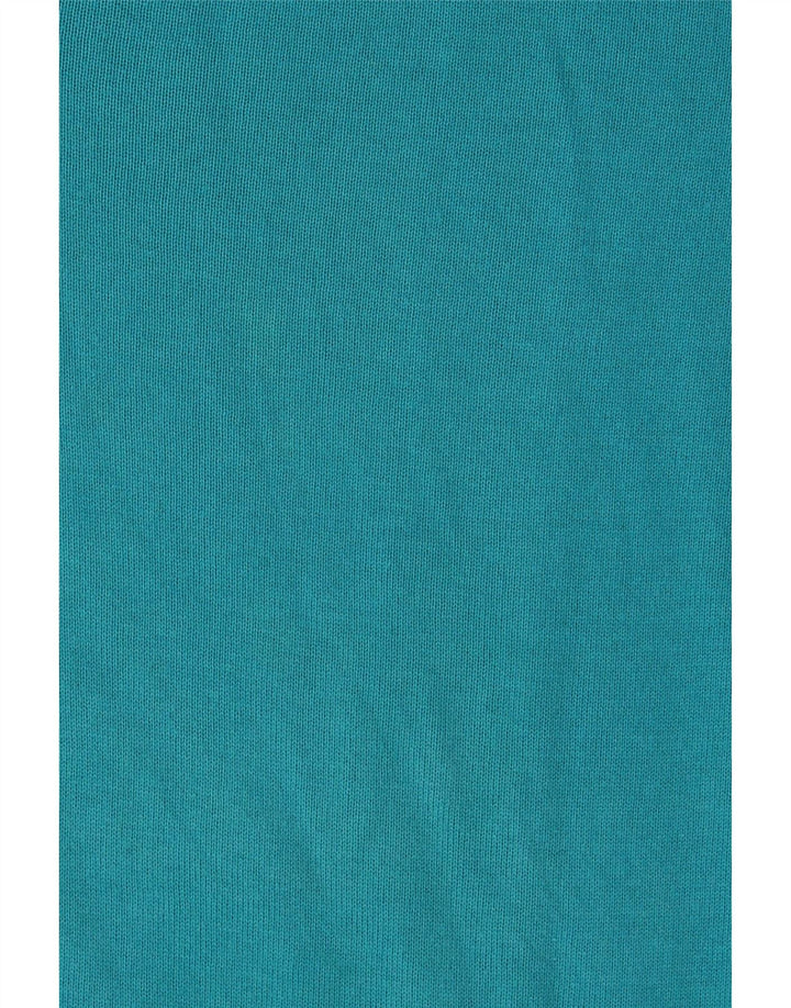 Suéter feminino Massimo Dutti com decote em V Reino Unido 14 algodão azul médio