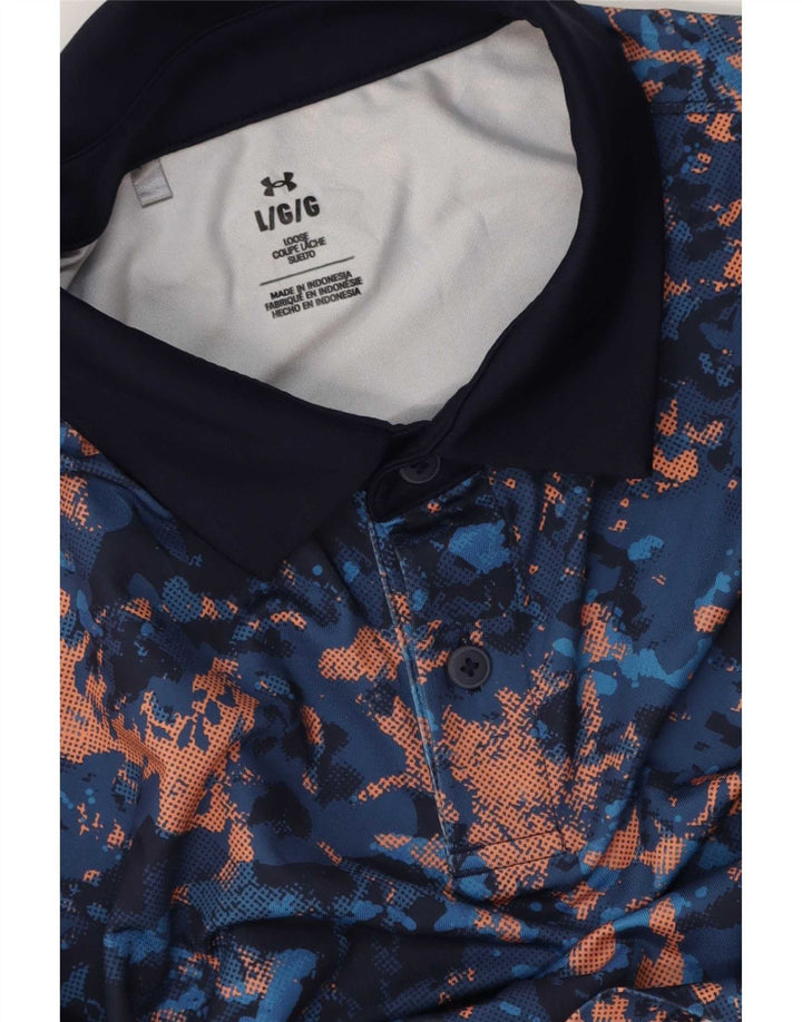 Camisa polo masculina Under Armour grande azul marinho tie-dye