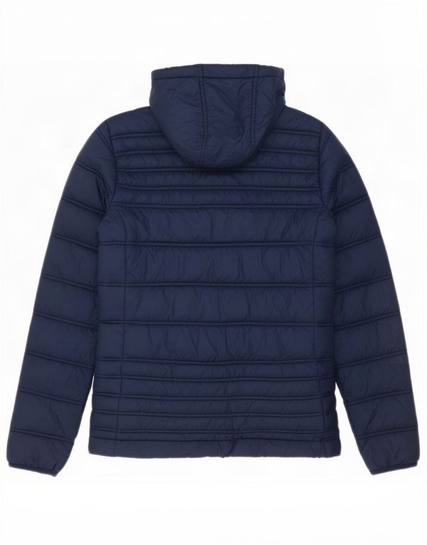 Jaqueta acolchoada com capuz feminina Crew Clothing UK 8 pequena azul marinho nylon
