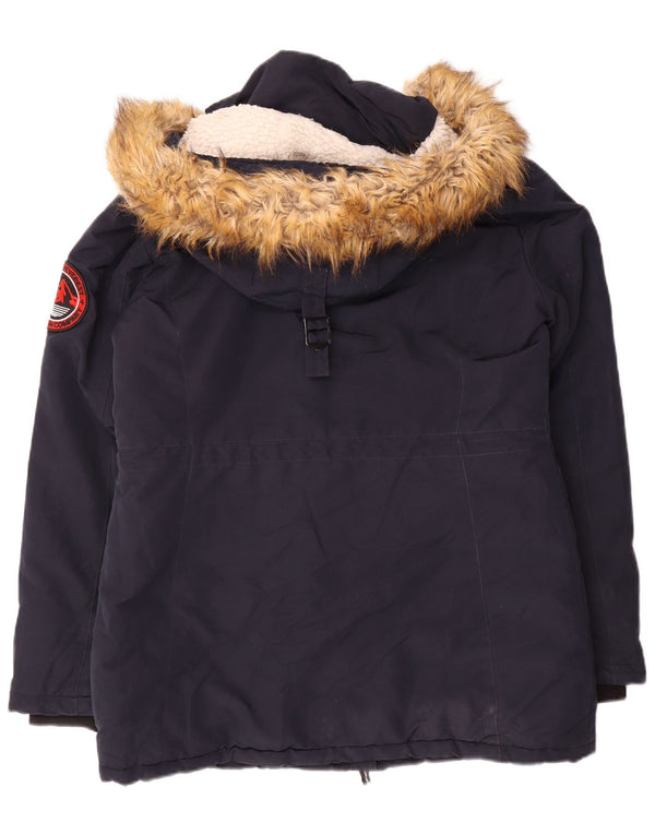Jaqueta de esqui acolchoada feminina Superdry UK 12 médio azul marinho nylon