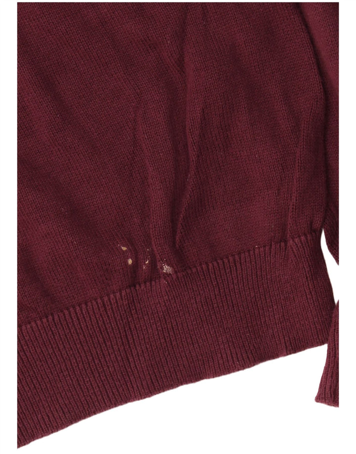 Suéter masculino Marks & Spencer com gola redonda, algodão médio vinho