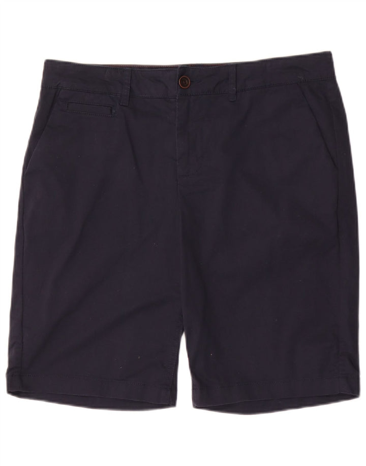 Bermuda feminina Fat Face UK 12 médio W34 algodão azul marinho