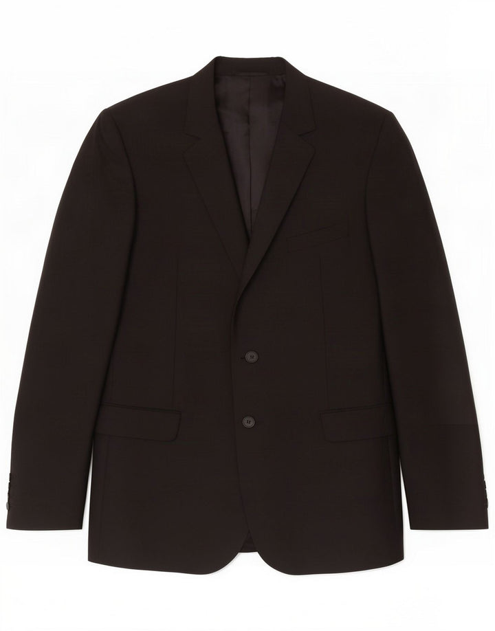 Aquascutum Mens 2 Button Blazer Jacket UK 42 XL Black Wool