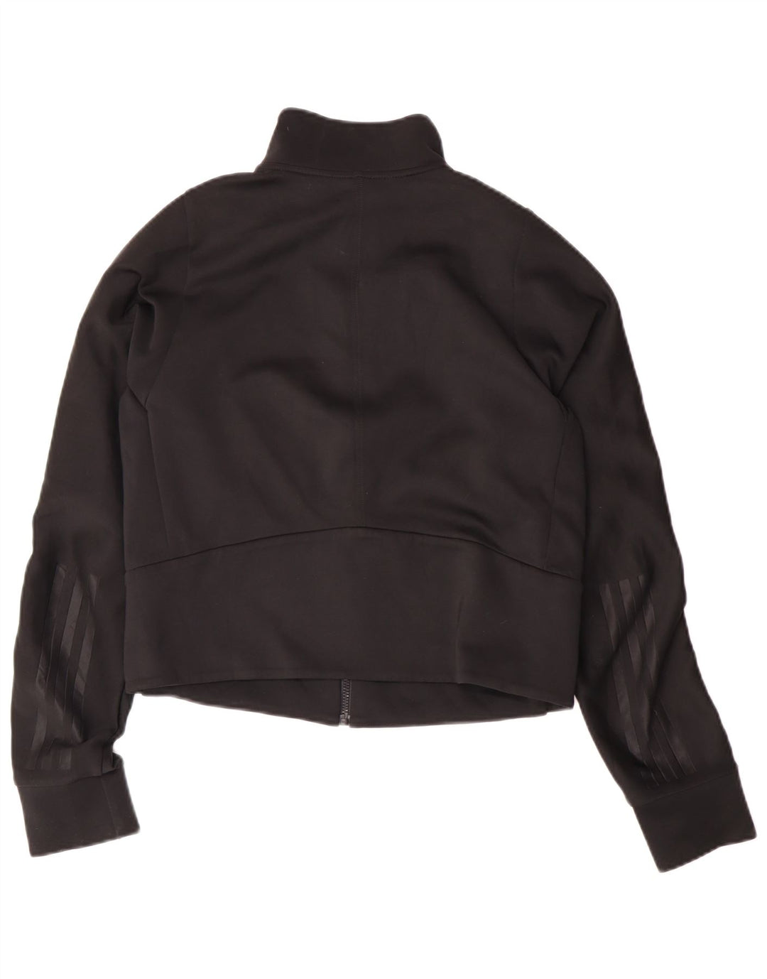 Adidas Womens Crop Tracksuit Top Jacket UK 12/14 Médio Preto Poliéster