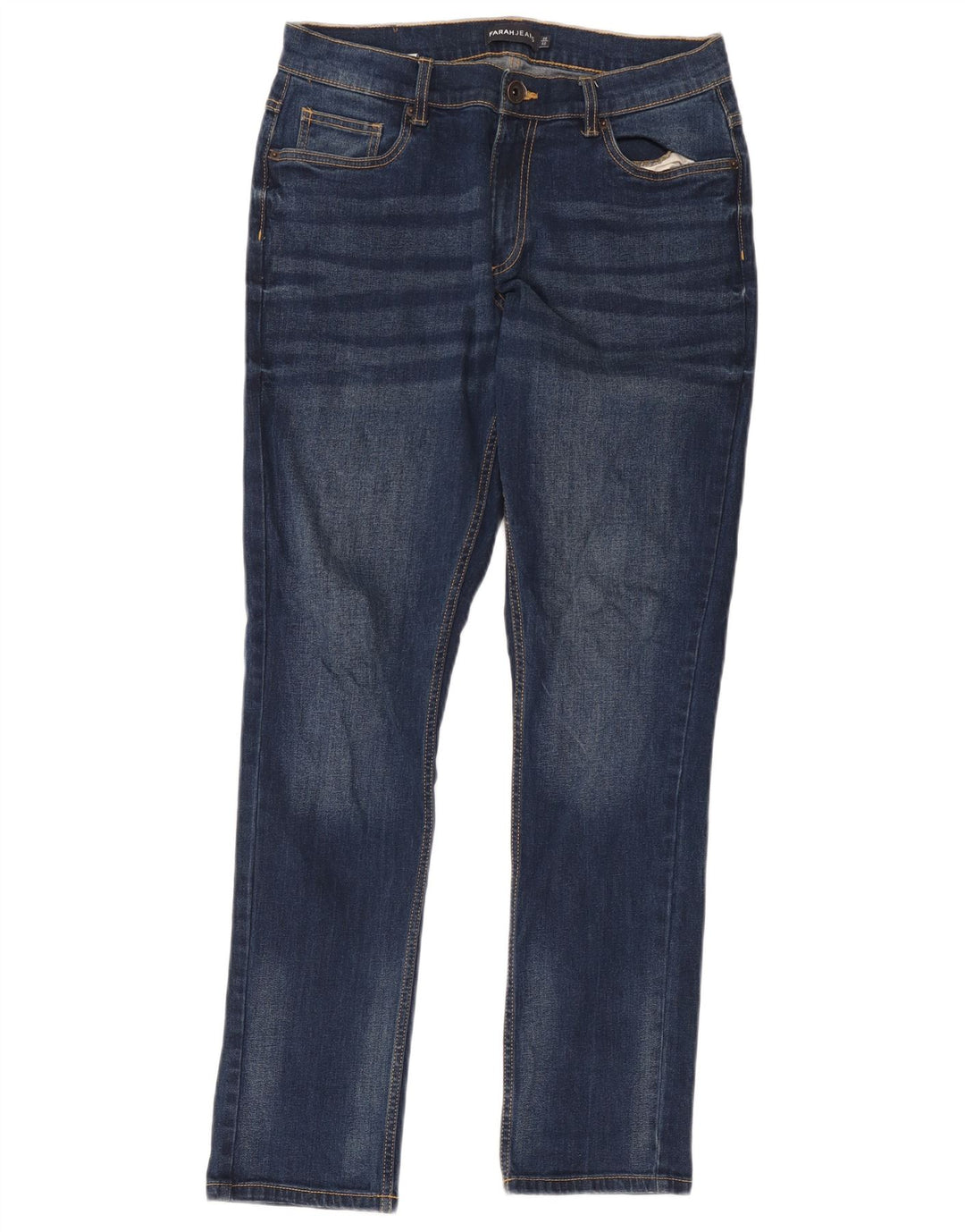 Calça jeans reta masculina Farah W30 L32 algodão azul marinho
