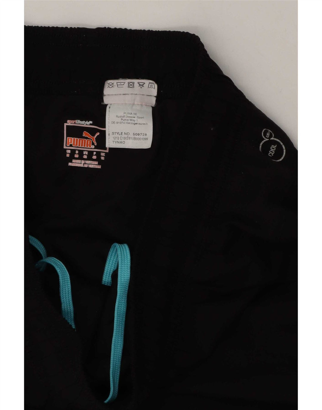 Shorts esportivos femininos Puma UK 12 médio preto geométrico