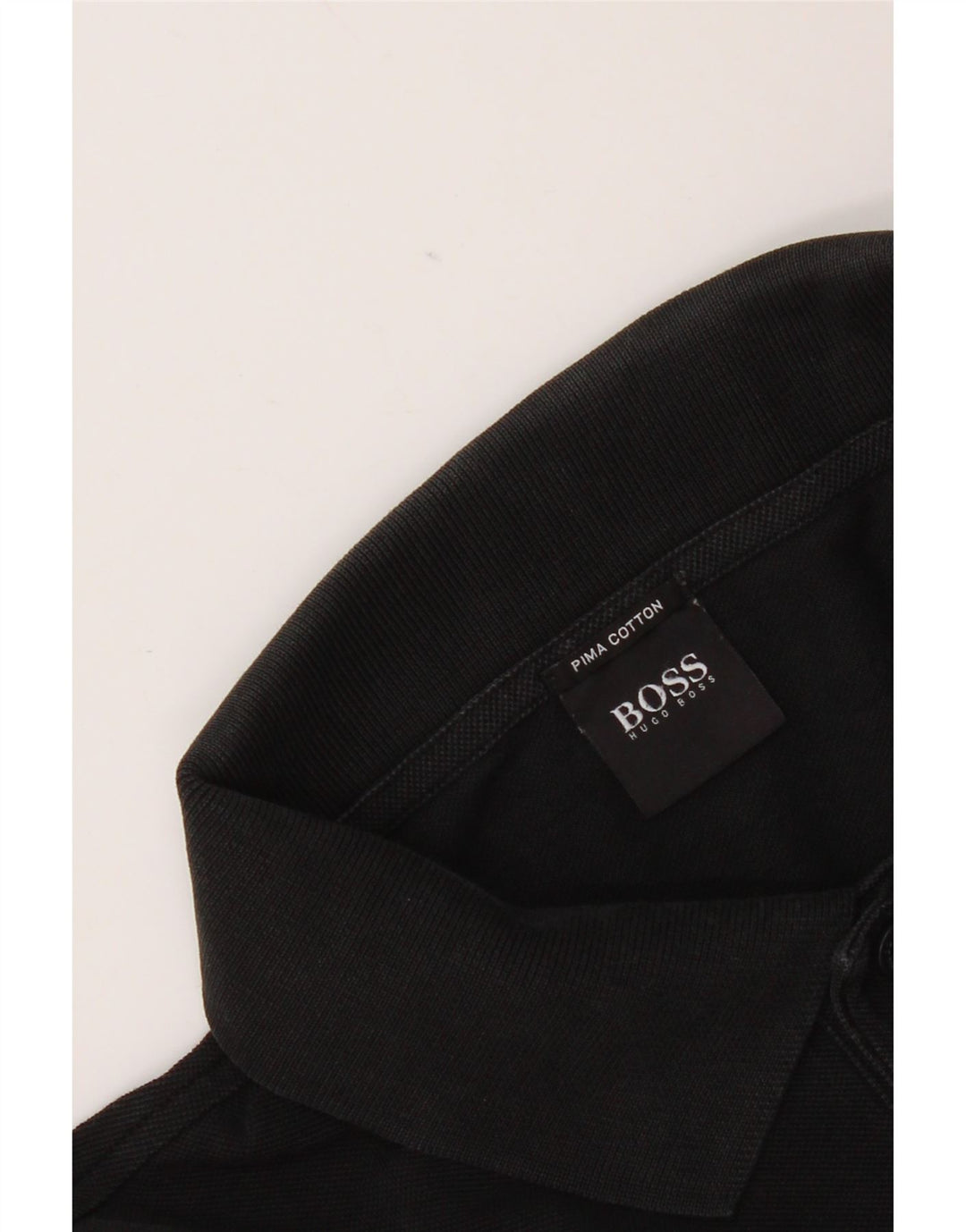Camisa polo masculina Hugo Boss grande algodão preto