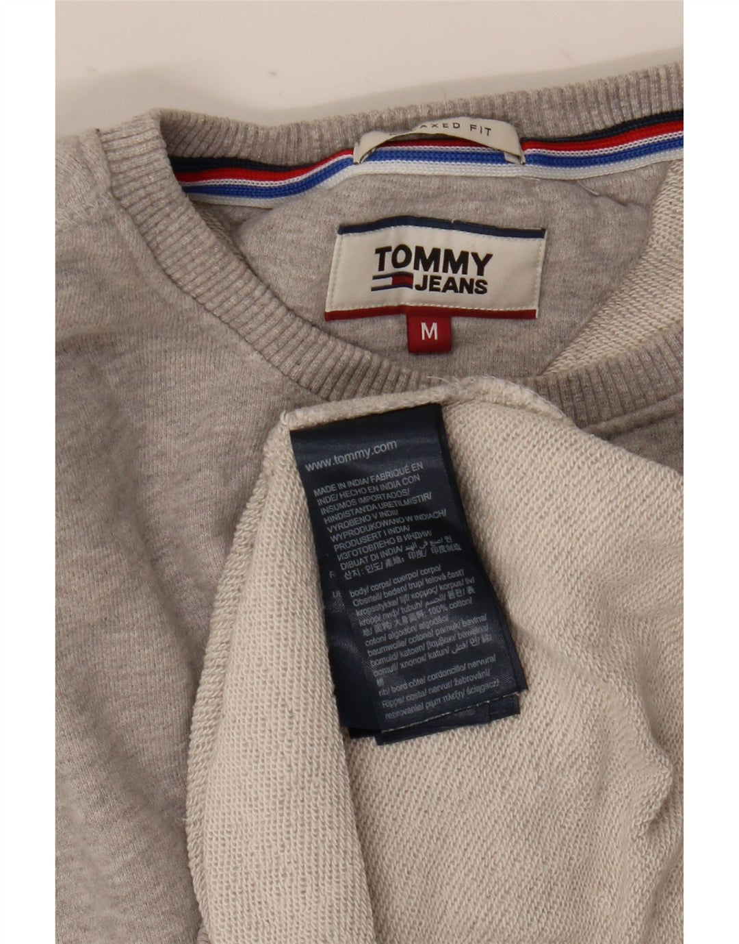 Tommy Hilfiger moletom masculino com ajuste relaxado, moletom médio cinza algodão