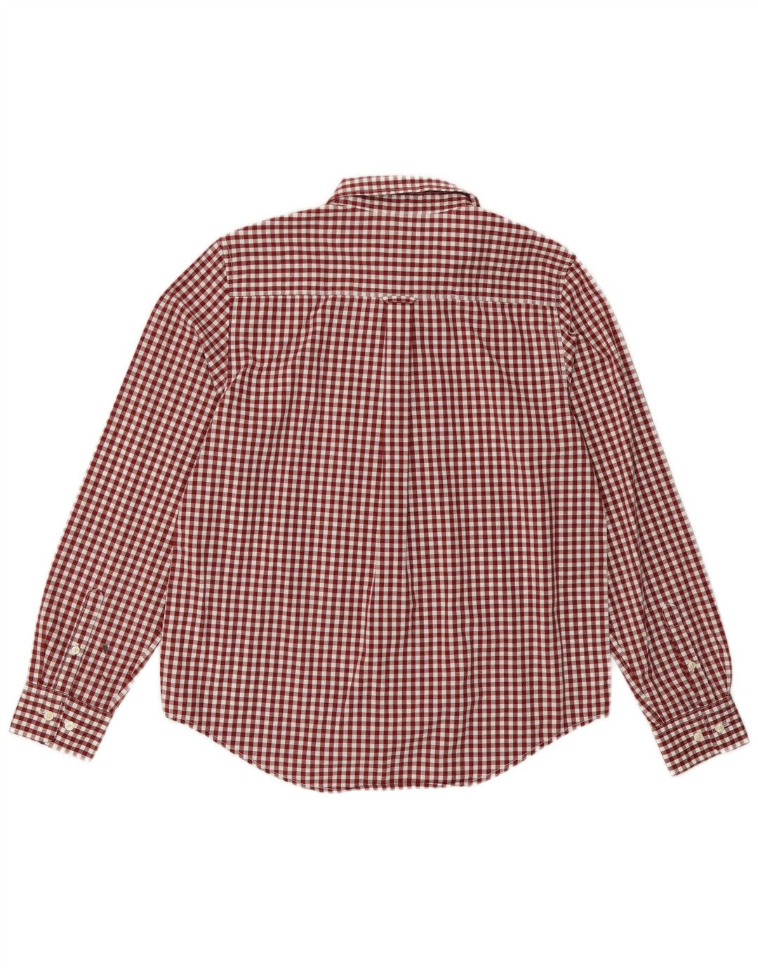 Camisa feminina Gant Reino Unido 10 pequena Borgonha algodão guingão