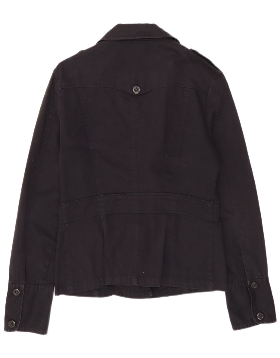 WAREHOUSE Jaqueta militar feminina Reino Unido 12 algodão preto médio