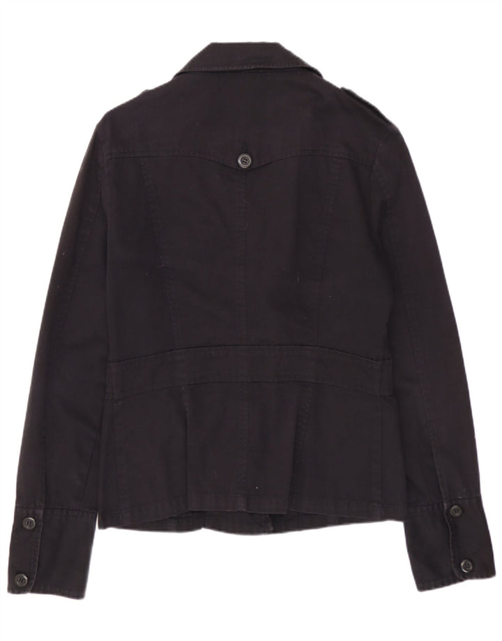 WAREHOUSE Jaqueta militar feminina Reino Unido 12 algodão preto médio