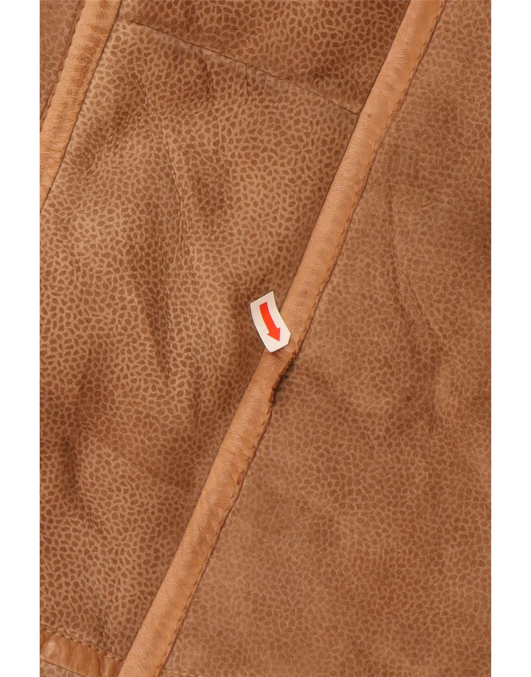 Casaco feminino VINTAGE de shearling Reino Unido 16 grande estampa animal marrom