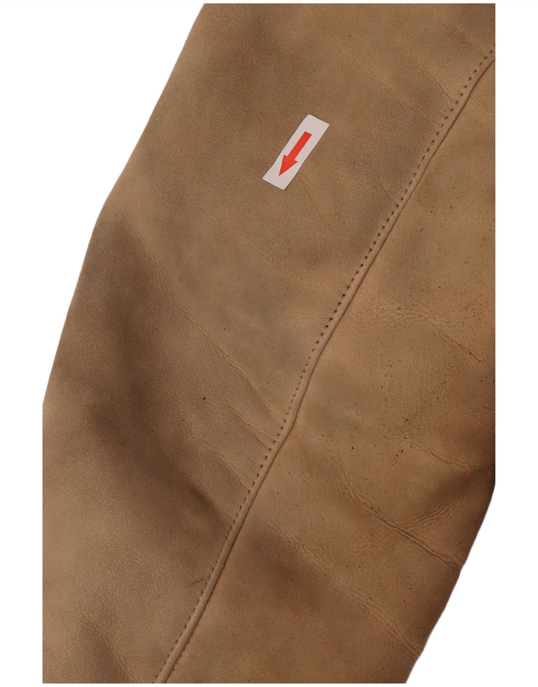 Casaco feminino vintage de shearling UK 10 pequeno bege