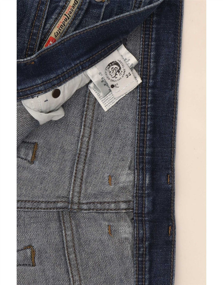Diesel Mens Slim Jeans W34 L31 Azul Marinho Algodão