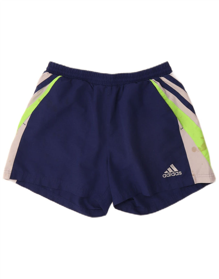 Shorts esportivos masculinos ADIDAS grande poliéster colorblock azul marinho