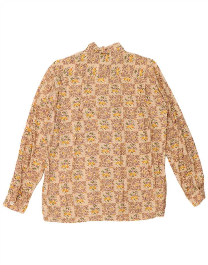 Blusa feminina VINTAGE IT 44 Viscose floral bege médio