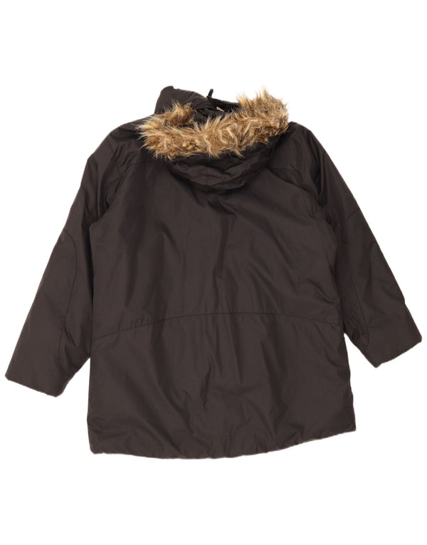 Jaqueta parka feminina com capuz Helly Hansen UK 18 XL preto poliamida