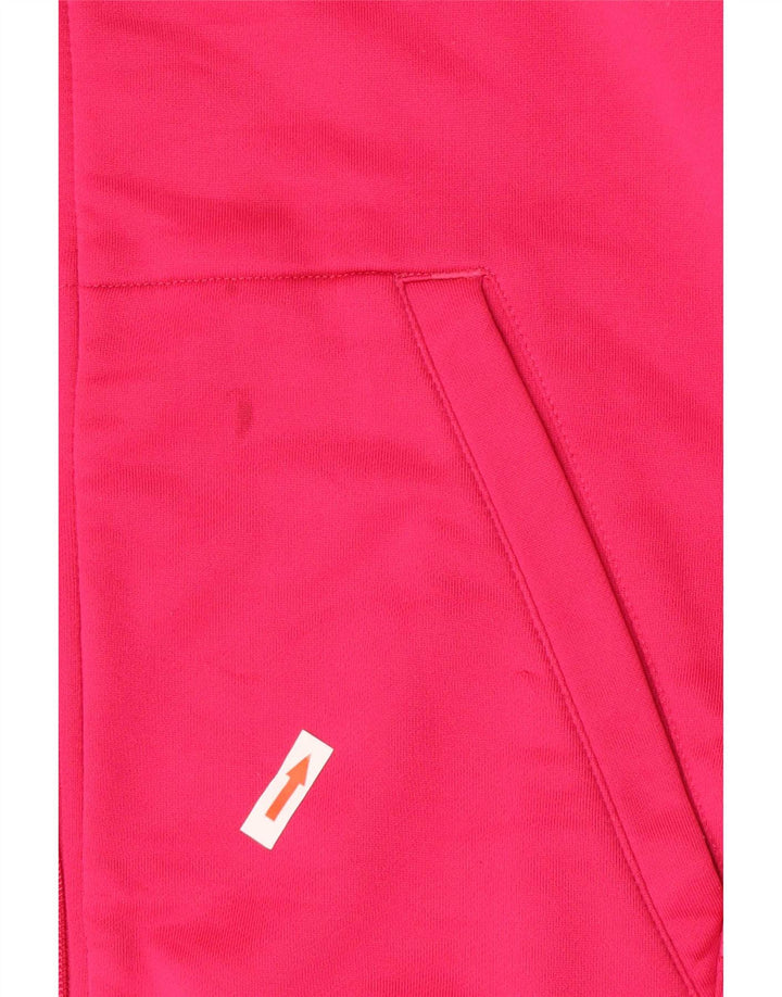 Suéter adidas feminino com capuz e zíper UK 12/14 médio rosa poliéster