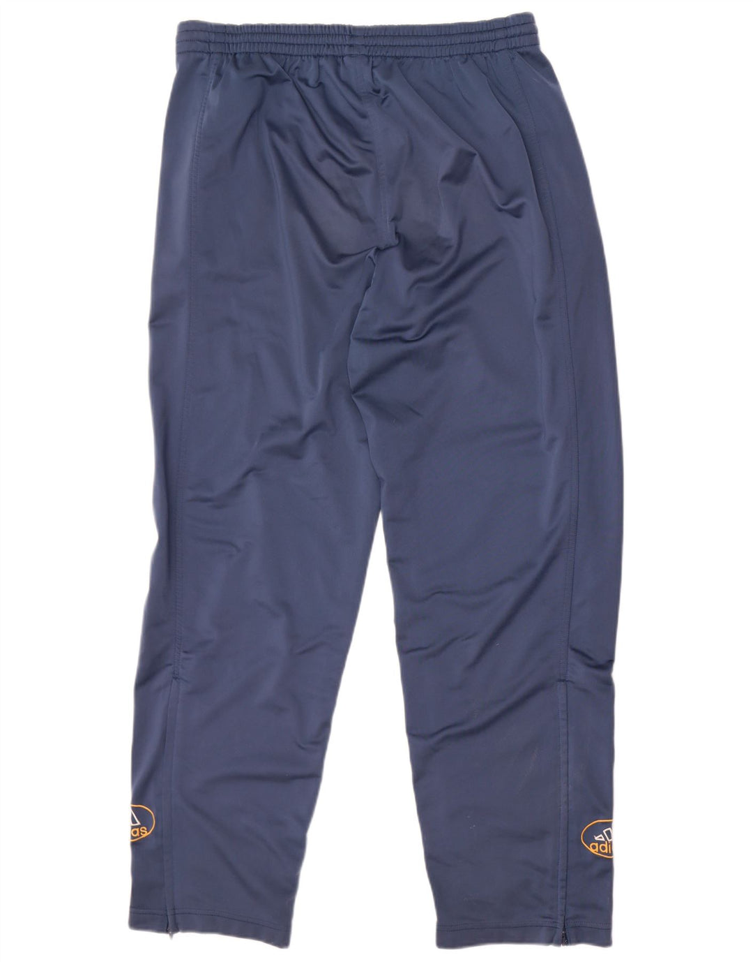 Calça de treino masculina Adidas UK 44/46 grande poliéster azul marinho