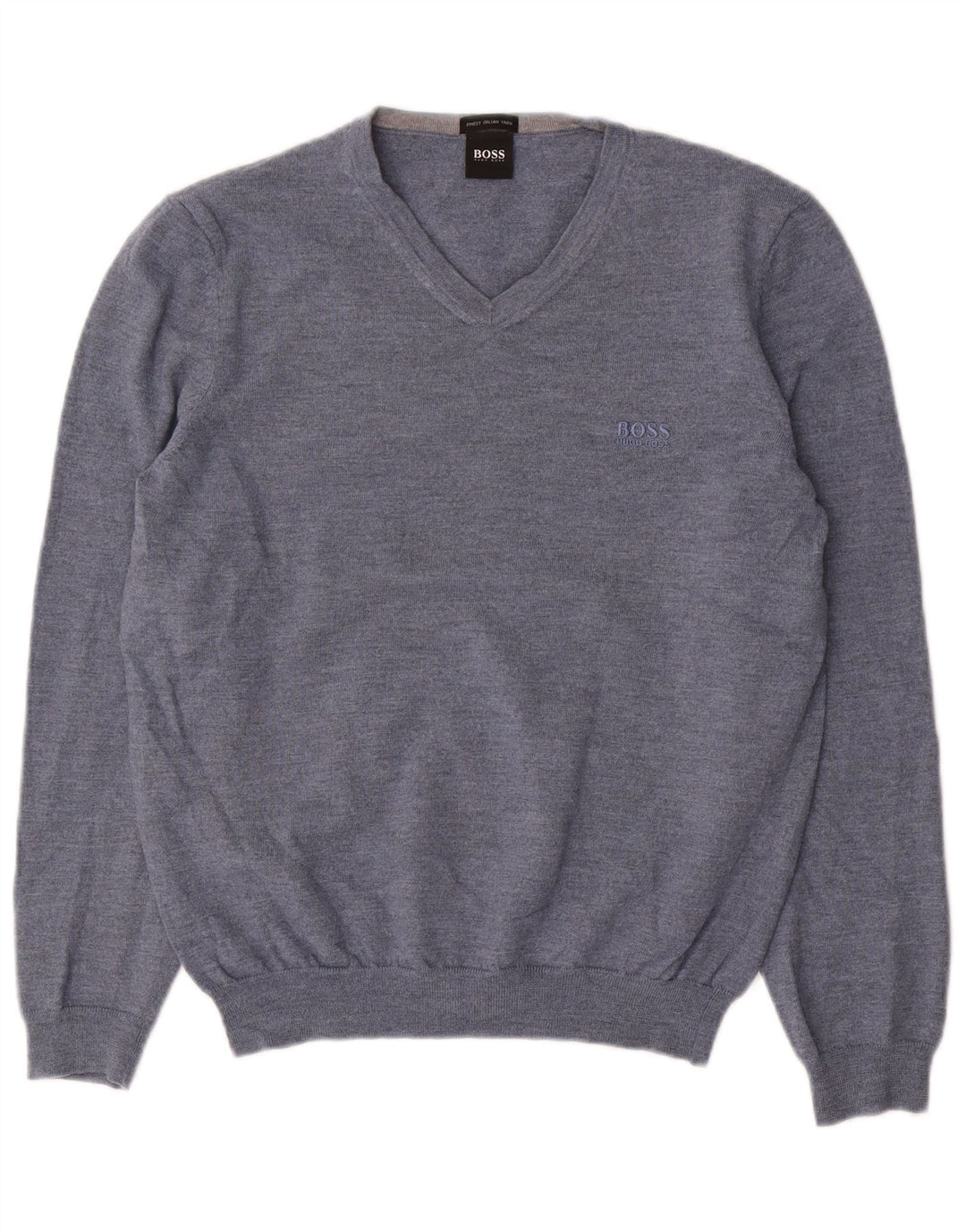 Suéter masculino HUGO BOSS com decote em V grande azul