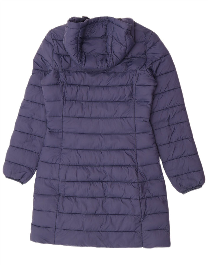 Casaco acolchoado com capuz feminino Tommy Hilfiger Reino Unido 10 pequeno azul marinho poliamida