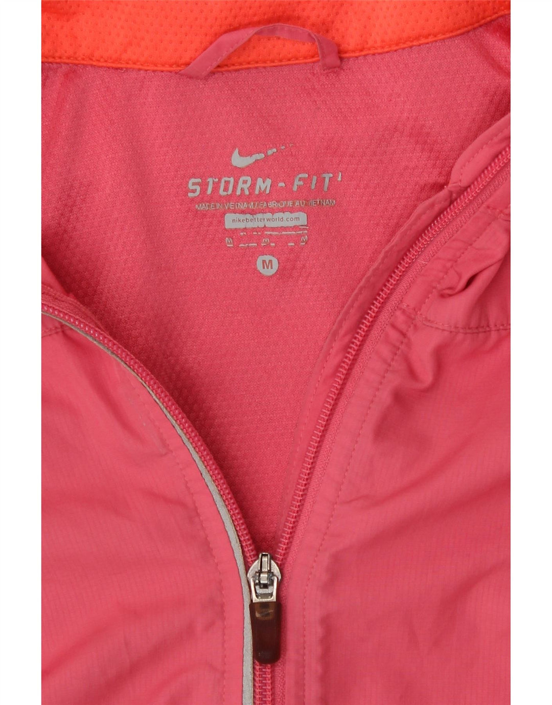 Jaqueta de chuva feminina Nike Storm-Fit UK 12 poliéster colorblock rosa médio