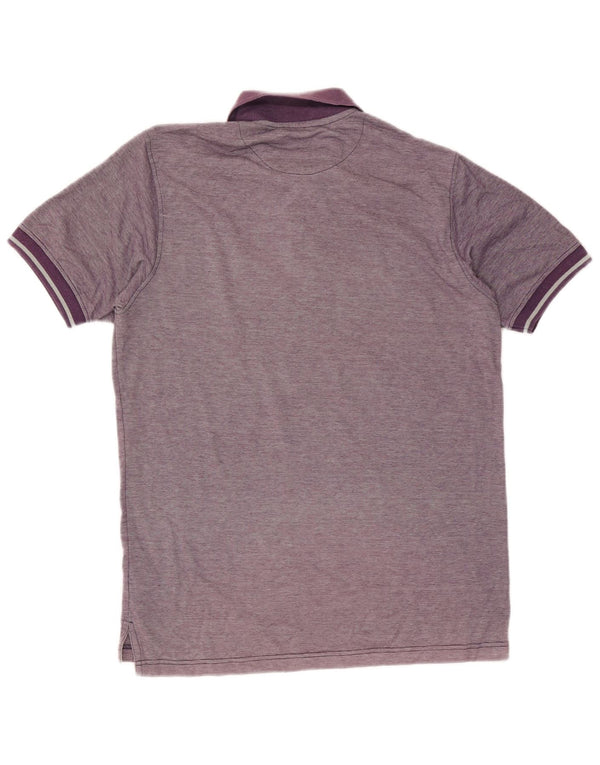 Camisa polo masculina Pierre Cardin grande algodão listrado roxo