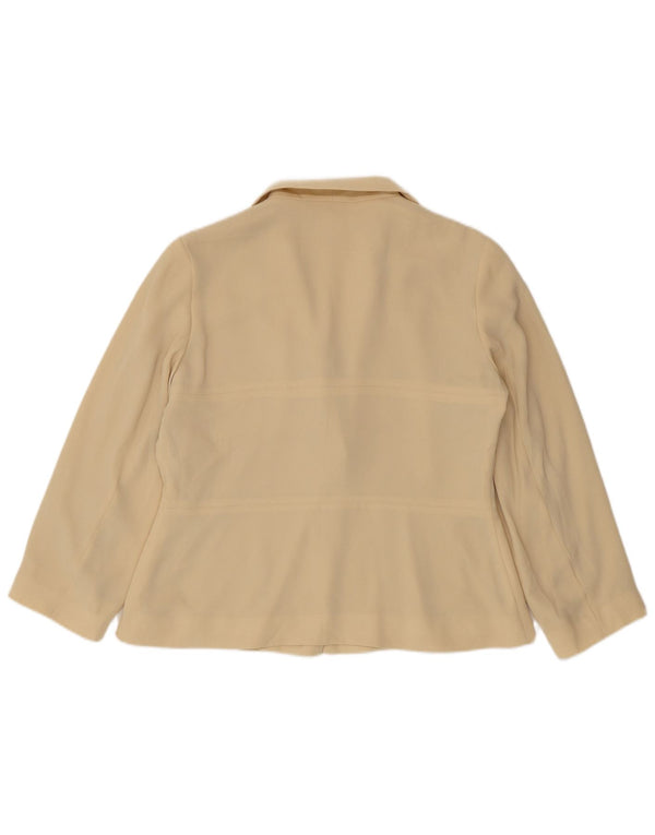 Jaqueta blazer feminina Zara com 2 botões US 14 XL bege poliéster