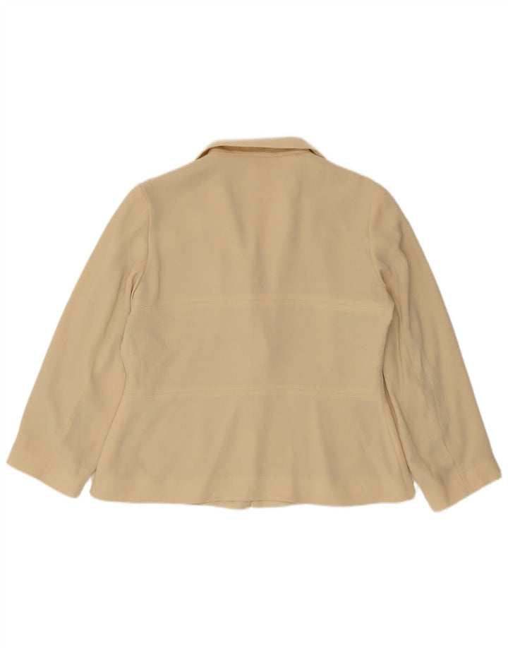 Jaqueta blazer feminina Zara com 2 botões US 14 XL bege poliéster